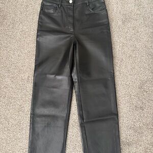 Aritzia Black Faux Leather Ankle Pants